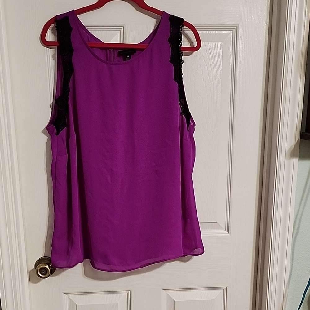 Women's Purple Sleeveless Top 2X Worthington